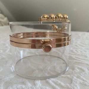 Clear Acrylic Bag Gold Bead Handle